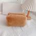 1 Pc Solid Color Plush Makeup Bag for Women Soft Portable Travel Cosmetic Organizer Case Cute Lady Make Up Bag Necessaries